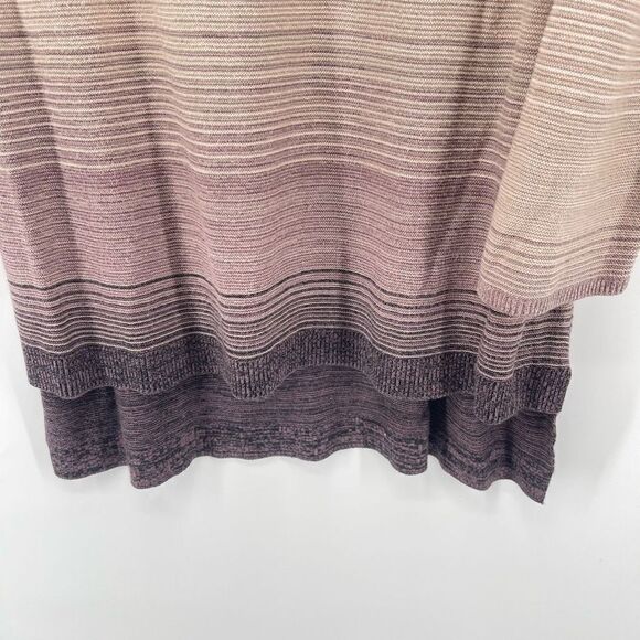 Evolution by Cyrus Womens Pullover Sweater Long Sleeve Striped Cream Gray XL - Picture 4 of 8